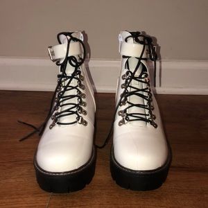 White Paton leather boots